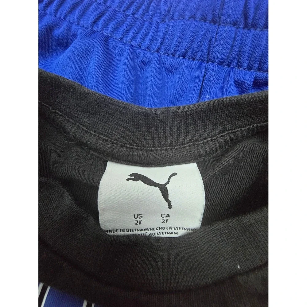 Puma Toddler 2T Matching Set – Black Logo Tee + Blue Athletic Shorts‎ - Picture 6 of 6